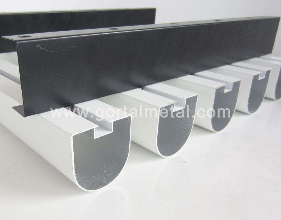 50x50 round bottom metal baffle ceiling