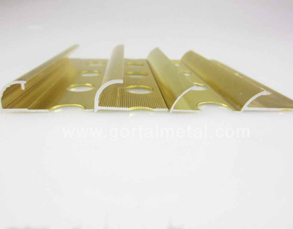 aluminum round corner tile trim golden color