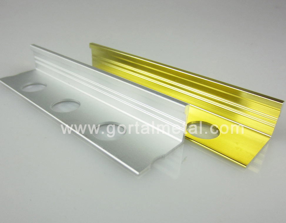 aluminum tile trim L shape sliver golden color