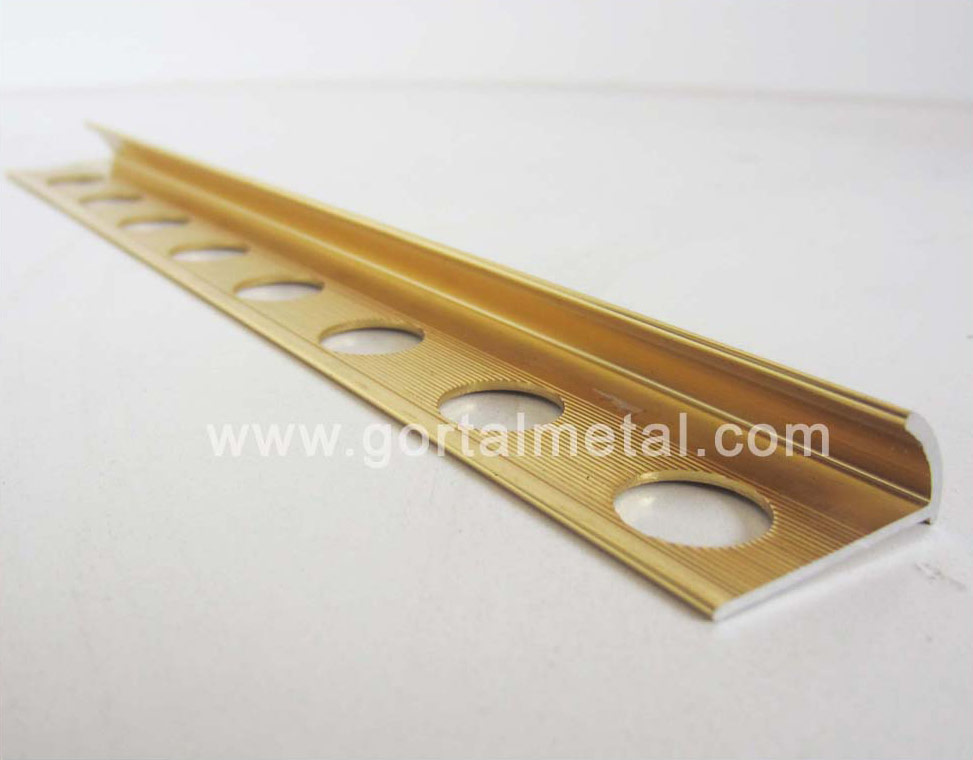 aluminum tile trim round angle polished golden