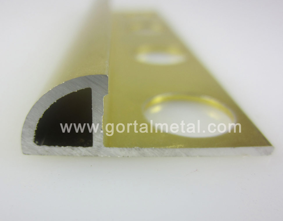 aluminum tile trim round corner golden 1